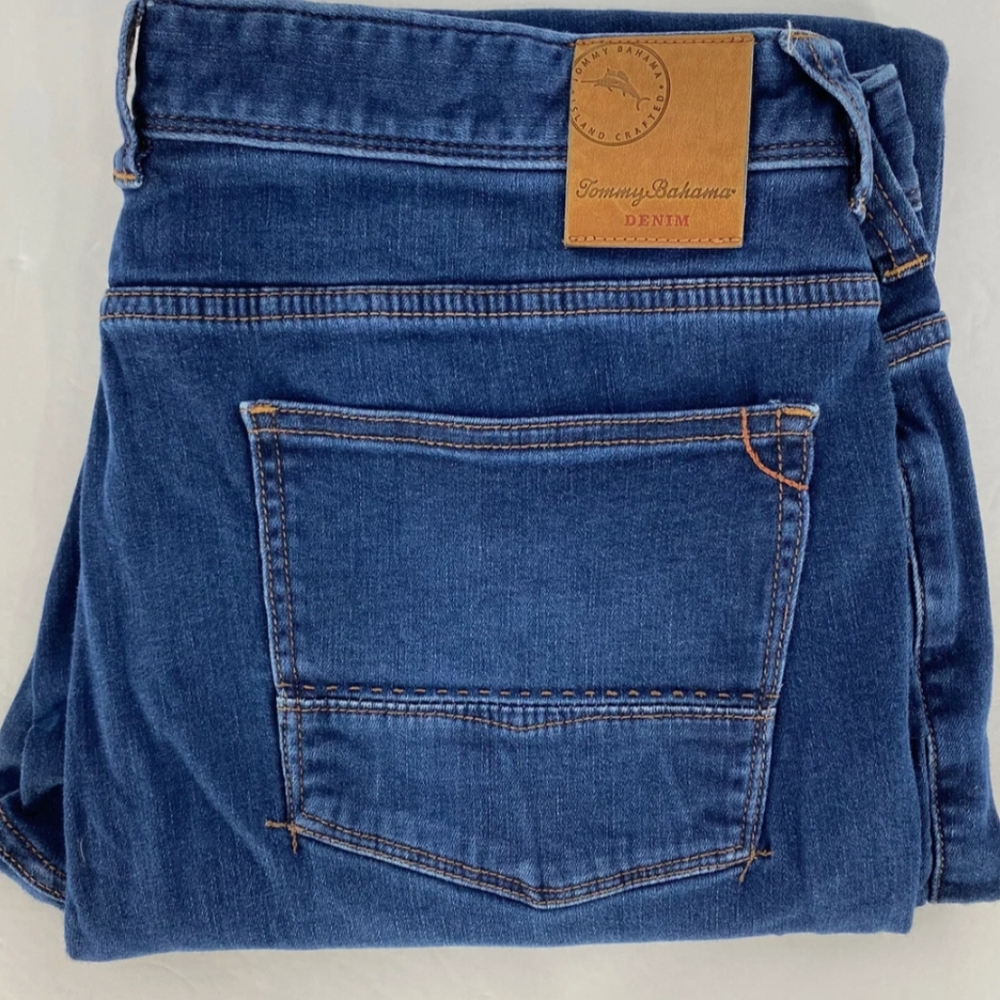 Tommy Bahama 42 X 30 Dark Wash Costa Rica Blue Straight-Leg Jeans - Picture 5 of 7